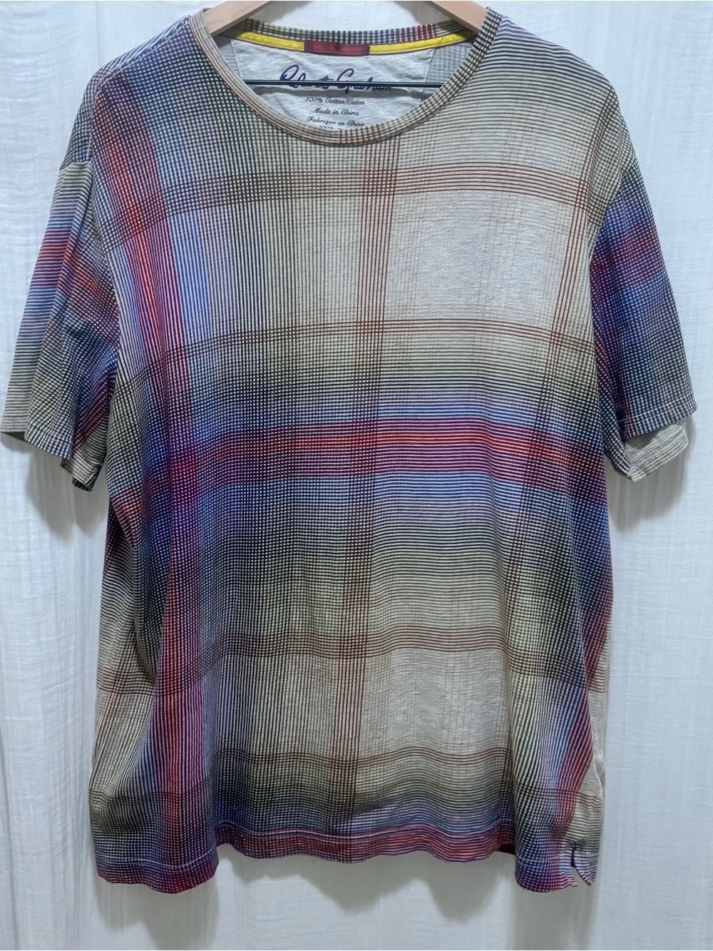 Robert Graham Ombre Wallpaper Plaid T-Shirt size 2x